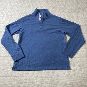 Southern Tide Mock Neck Knit Cotton Pullover Sweater Blue Men's Size M